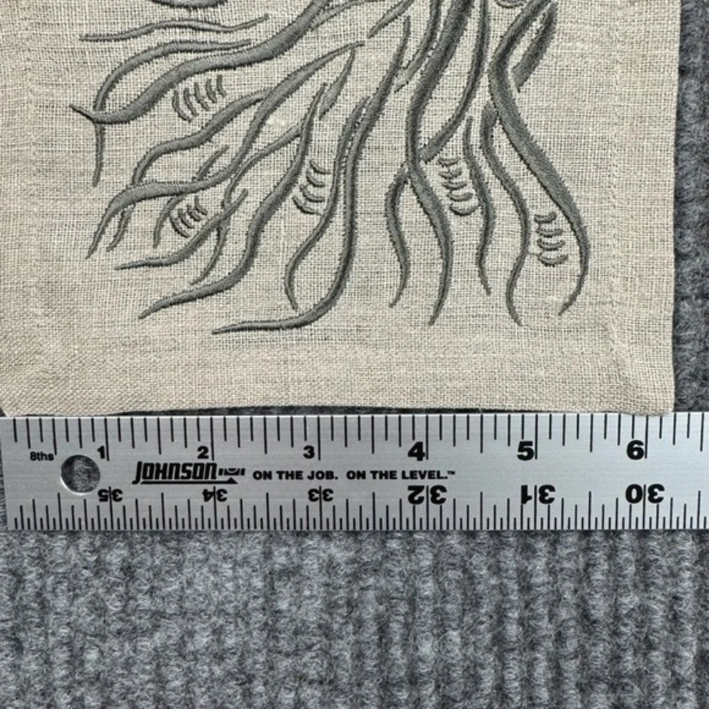 Viabrava 100% Linen Embroidered Napkins 68 Pieces Ocean Botanical Tropical‎